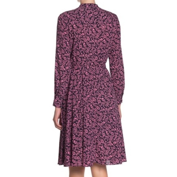 Floral Pintuck Long Sleeve Dress - Picture 2 of 10